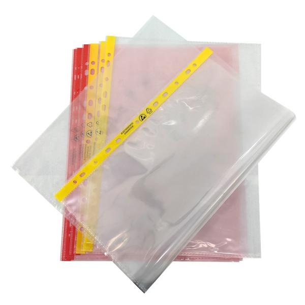 11 Hole Pink or Yellow Cleanroom File Bag A4 A3 Dust-Free ESD Anti-Static