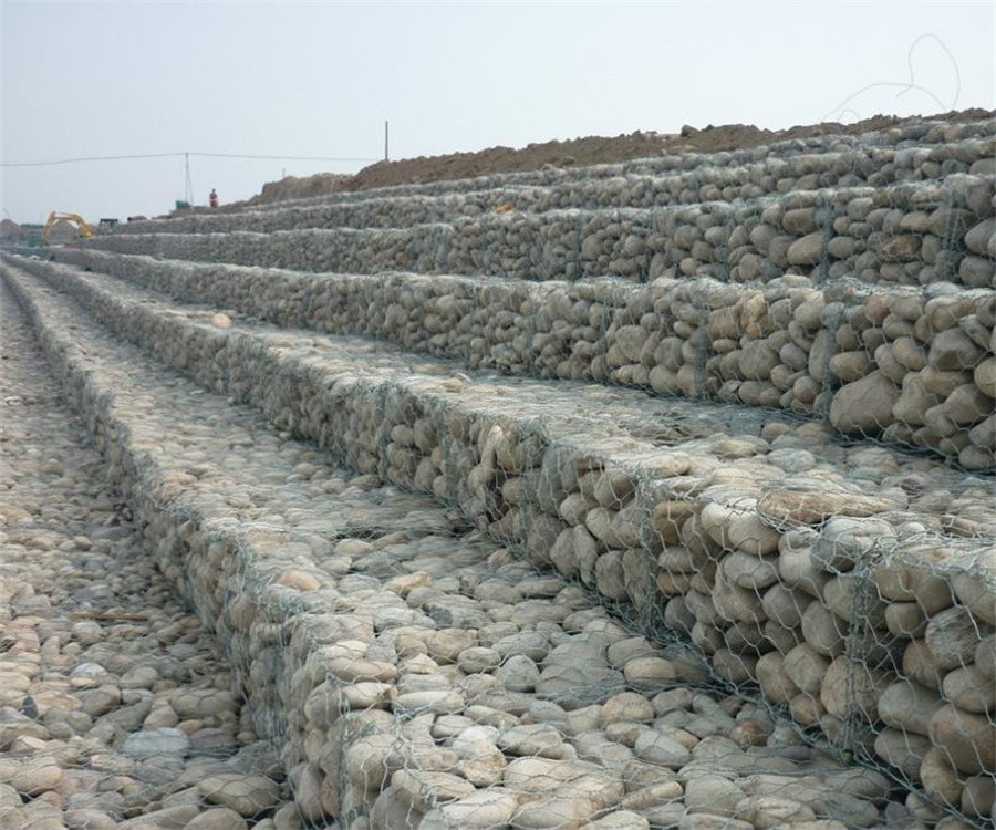 Galfan Wire 60*80mm Gabion Fence System High Corrosion