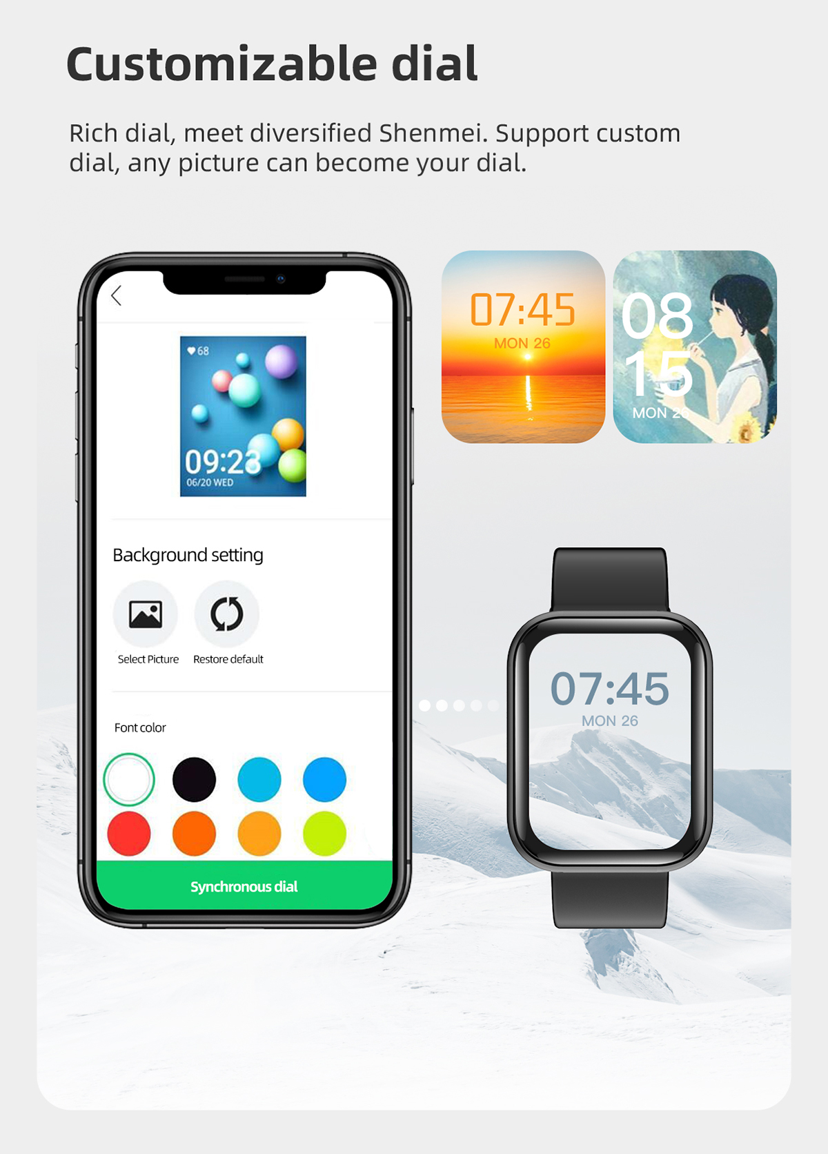 Square 1.28Inch Full Touch Smartwatch Fitness With Weather Display