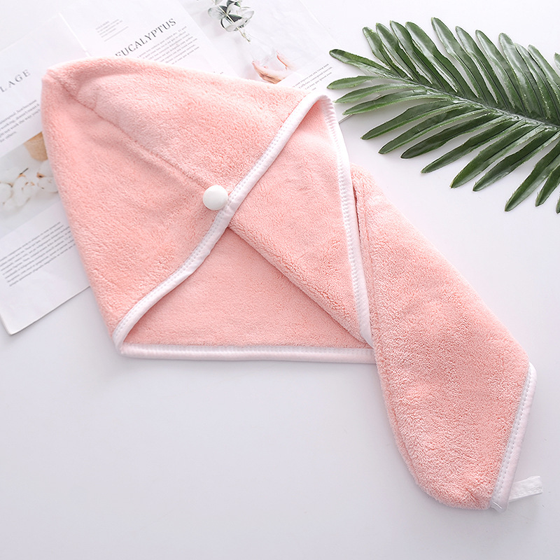 Logo Customizable Hair Cap Absorbent and Multi-Color Coral Fleece for Women's Showers