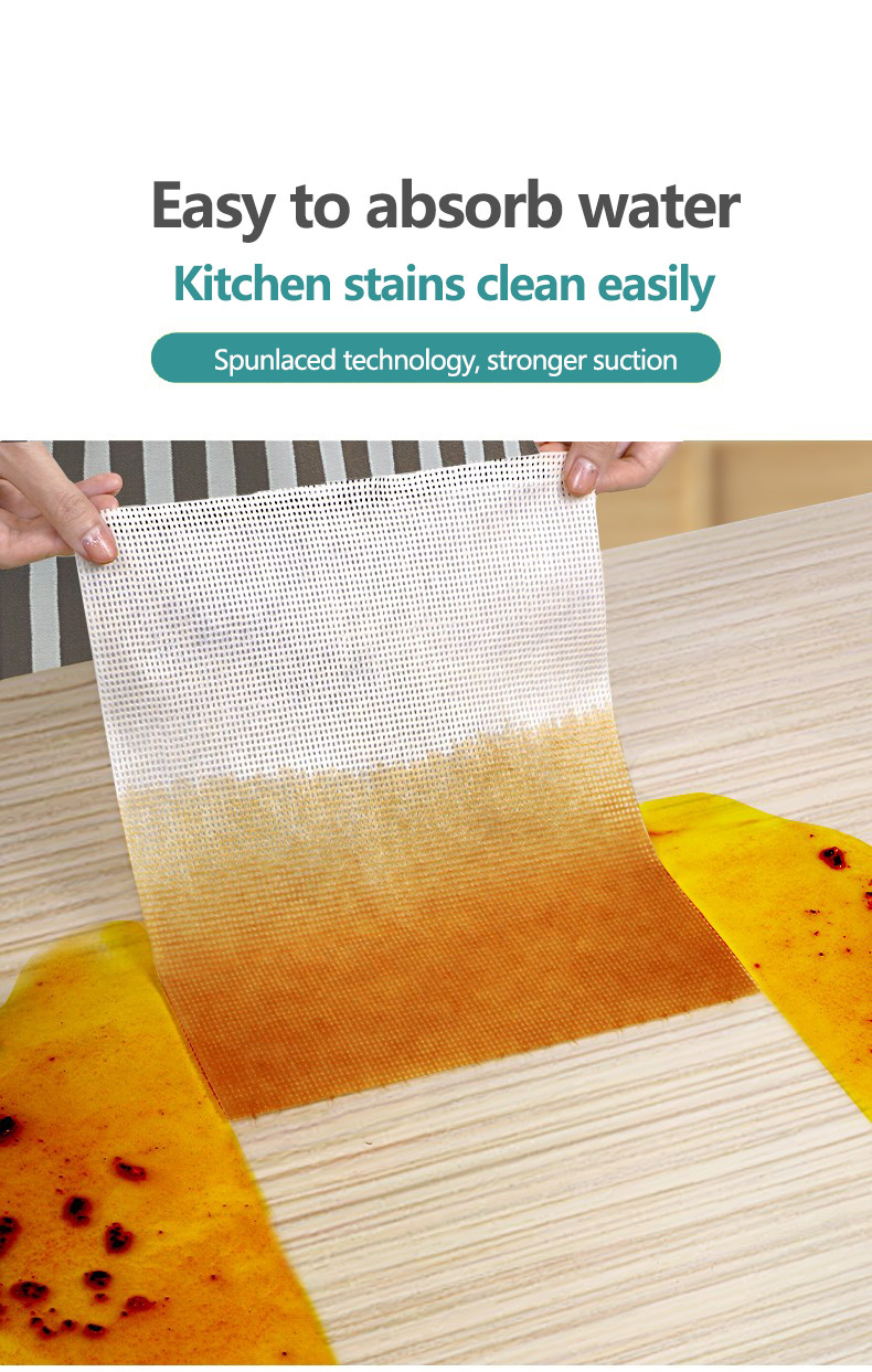 Washable Spunlace Wipes Paper Towel Roll Reusable Kitchen Cleaning Cloths 130gsm