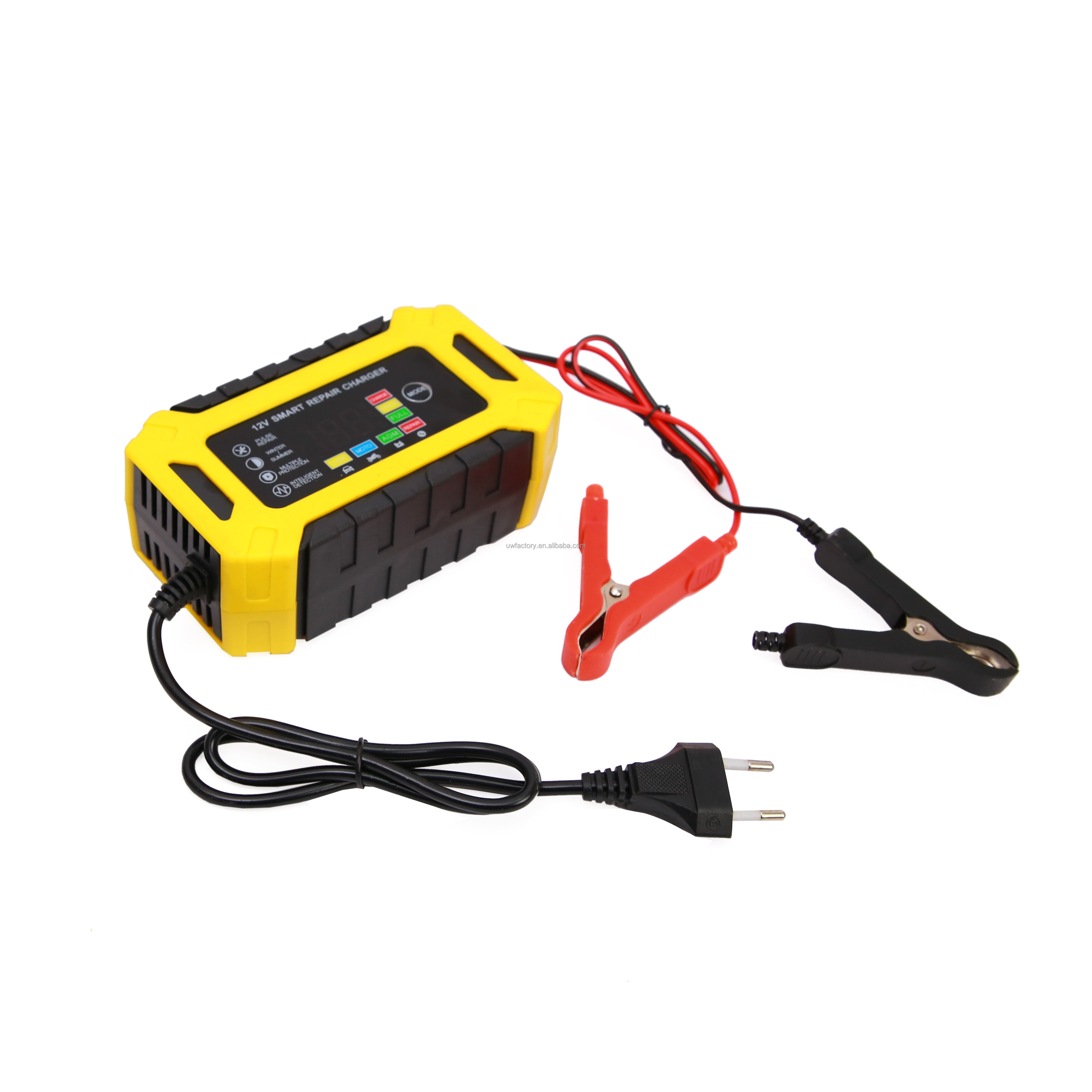 Intelligent 12V 6A/24V 6A Car Battery Charger with Current Protection and Low Tension Protection Connector Pulse Repair