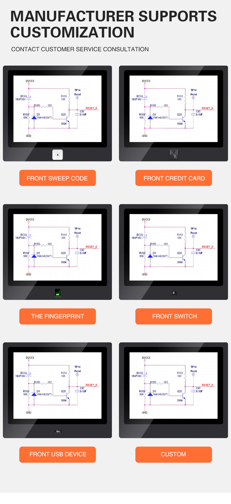 Computer Embedded Capacitor Touch Advertising Hanging Digital Signage TV