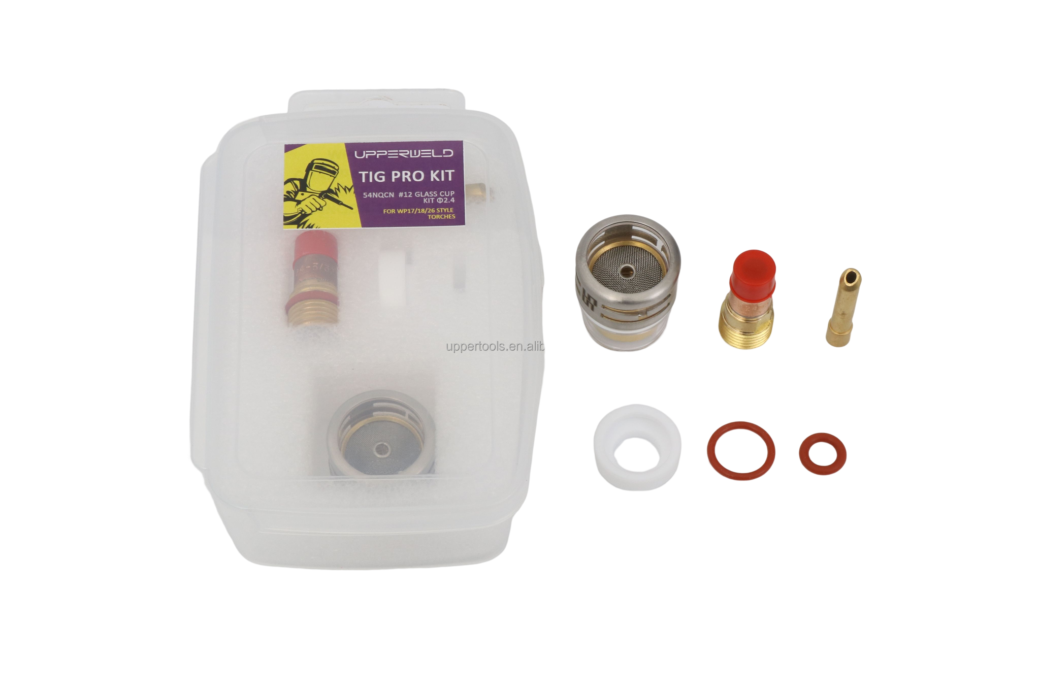 Gas Lens Wedge Collect Pyrex Glass Cup Kit 2.4mm Clear for WP17 18 26 Welding Torch