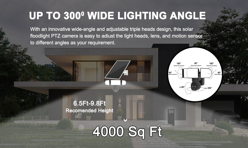 2K 4MP Wireless Dual Lens Security Camera Outdoor 12X Zoom 4G Solar Camera