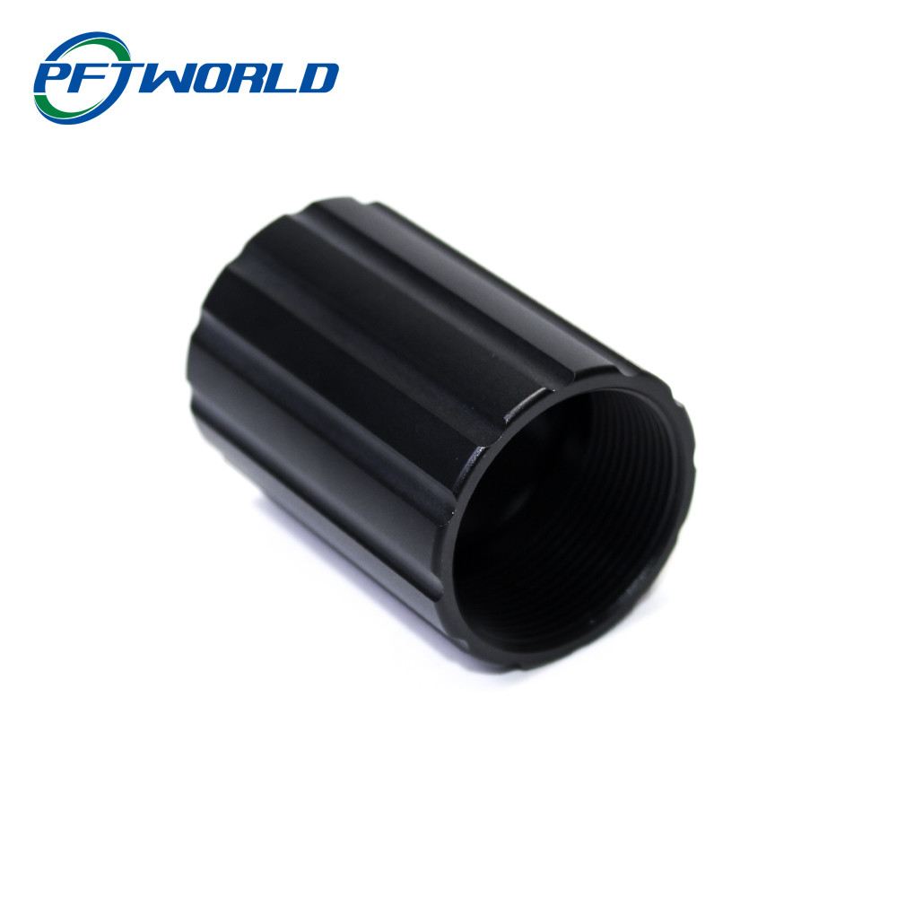 CNC machined hard black anodized sandblasted aluminum turned parts
