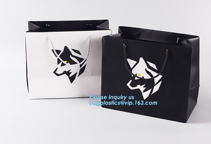 eco friendly paper printed shopping coffee packaging retail bags with handle logo,paper gift shopping bag with red custo