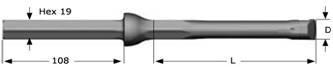 High Strength Alloy Steel Integral Drill Rod For Small Hole Rock Drilling H19 H22 Hex Body