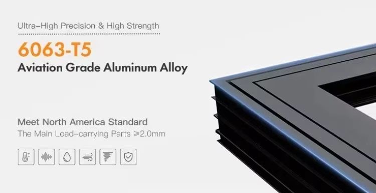 Double-Layer Tempered Glass Window Safety and Energy Saving Aluminum Sliding Window