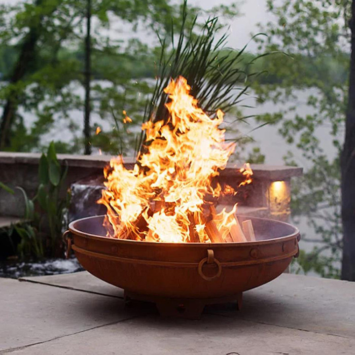 Modern Fireplace Outdoor Heating Corten Steel Wood Burning Fire Pit Garden Outdoor Firepit 