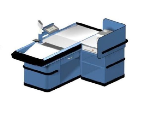 Beveled Checkout Counters For Retail Stores Cargo Space Hypermarket Cash