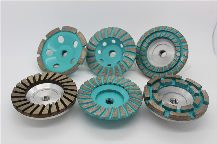 4 Concrete 1.9cm Hole Diamond Grinding Cup Wheel No 46 Grit 10cm Turbo