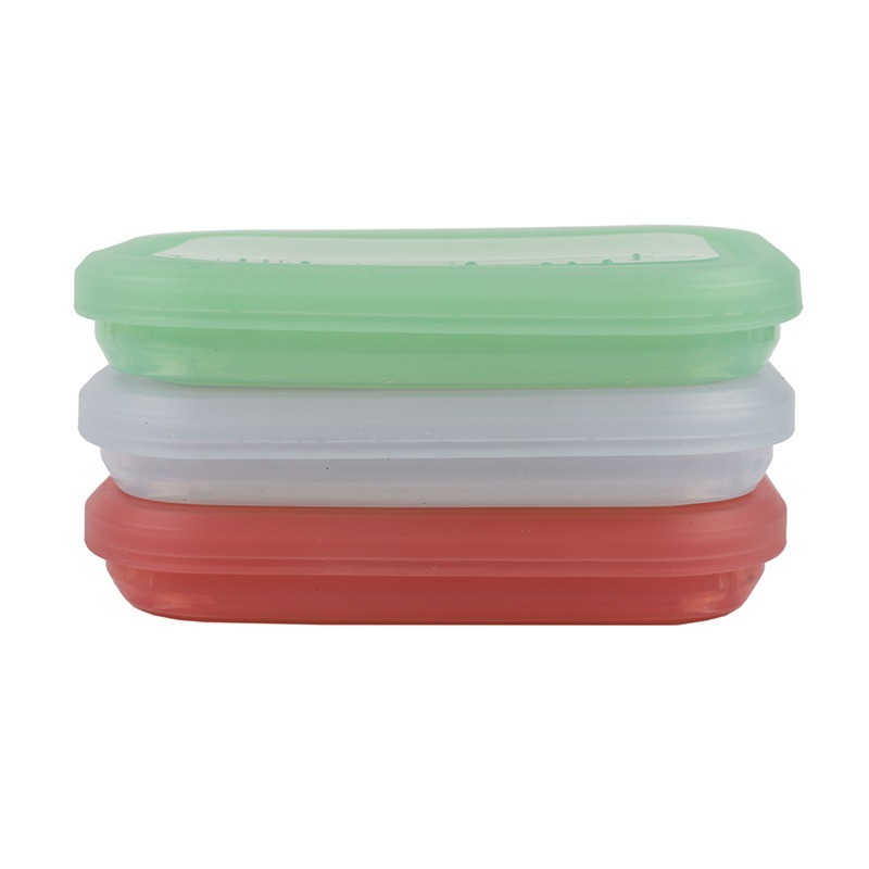 Pure Silicone Square Lunch Box – 100% Food-Grade, BPA-Free, Leakproof, Microwave And Freezer Safe Reusable Container For Meal Prep, Office Lunch, Kids
