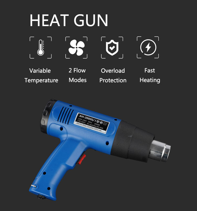Versatile 220V Portable Hand Held Shrink Wrapping Machine with 2000W Hot Air Heat Gun