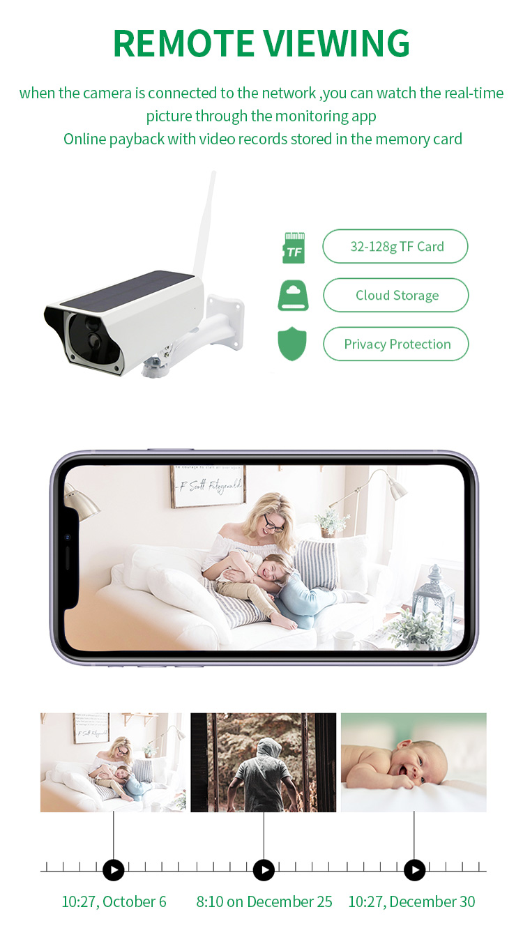 1080P Solar Panel Wireless Solar Camera Outdoor Surveillance Security Camera