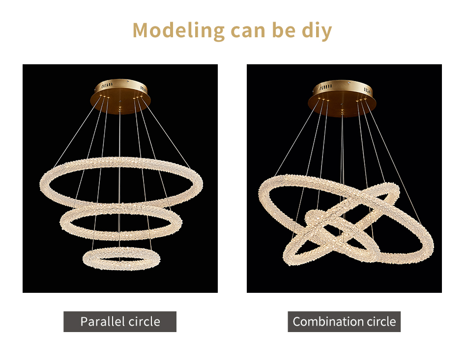 Luxury Living Room Crystal Chandelier Modern Home Decor Circle bedroom chandelier(WH-CY-221)