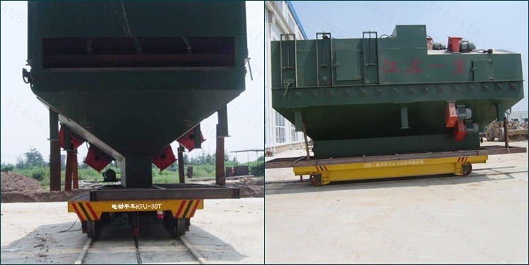 cable reels powered rail transfer vehicle for steel mill handling