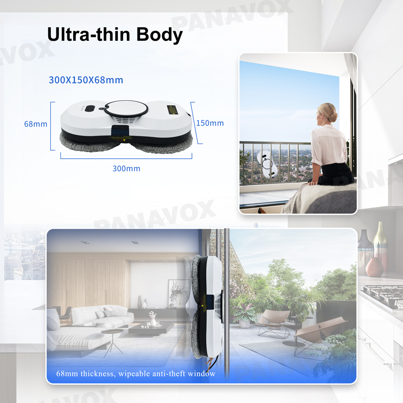 Smart Robot Window Cleaner 80W Brushless Motor Automatic Window Washer