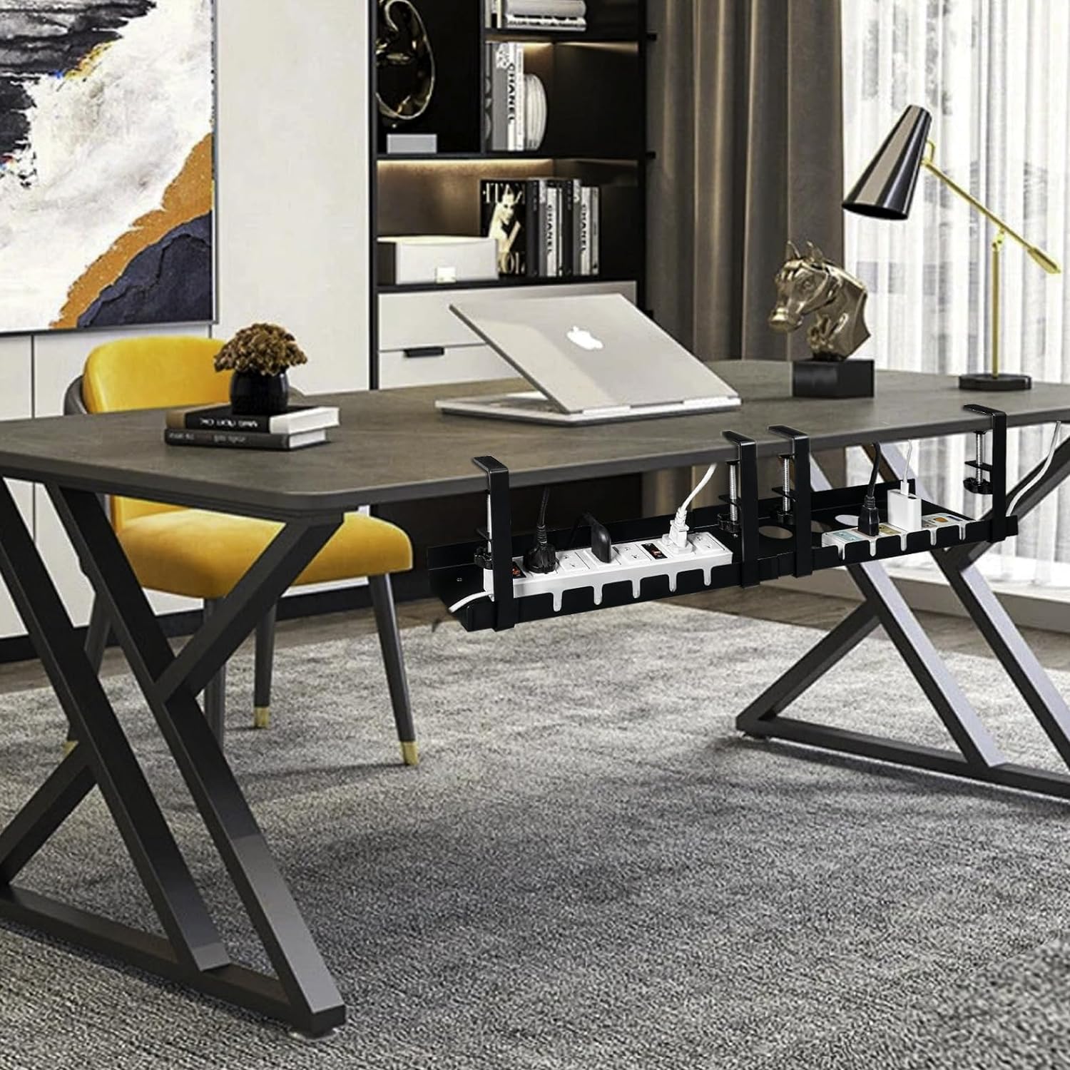 Multifunctional Wire Management Clamp for Sturdy Metal Cable Organization Under Desk