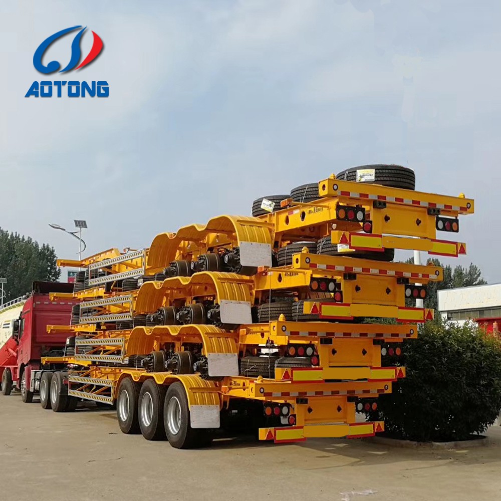 Custom Colors 20-60 Tons 2 3 4 Axles Skeleton Semi Truck Trailer 20ft 40ft Container Chassis Semi Trailer