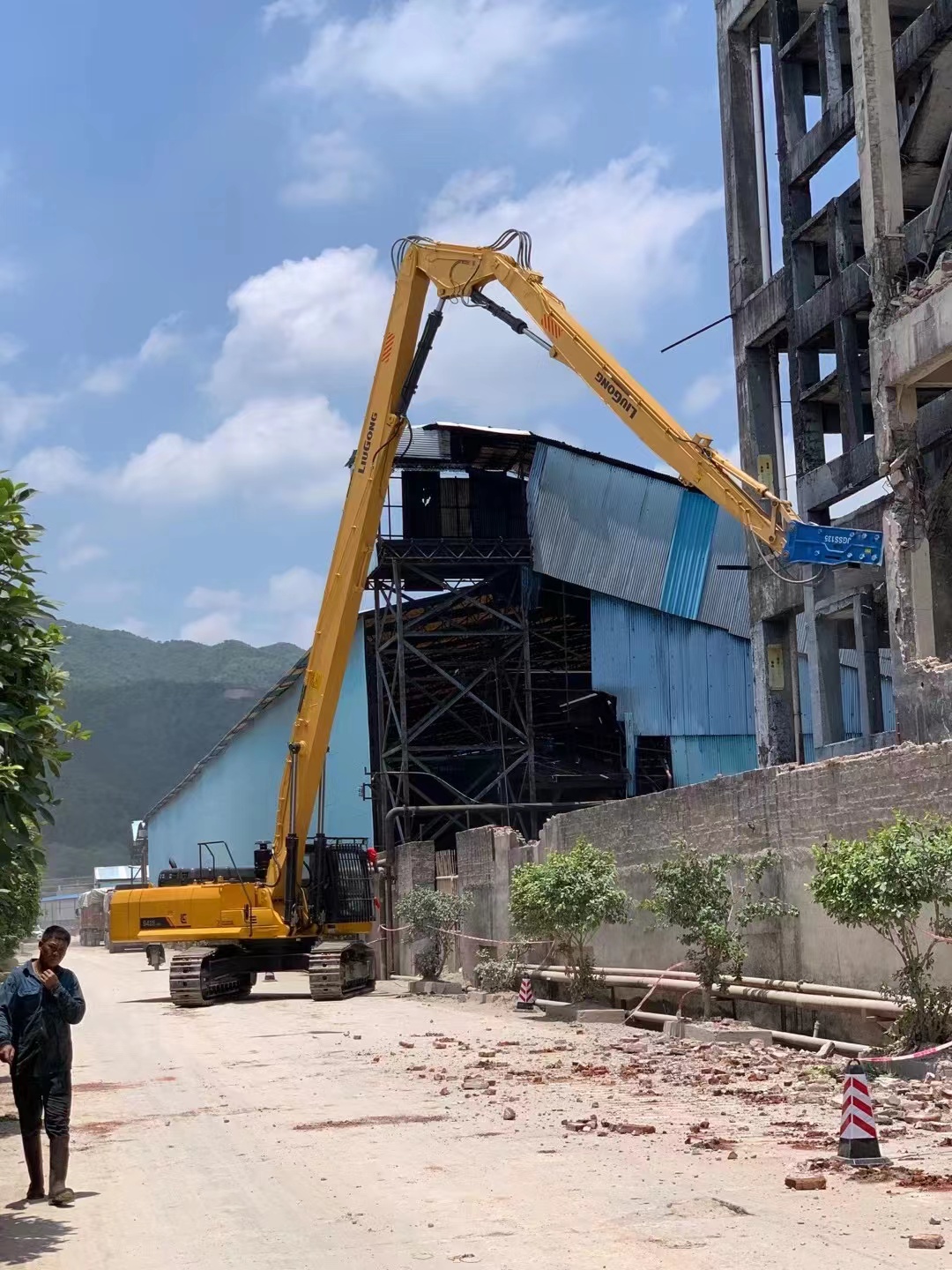 Sk480 Excavator Demolition Boom Extension Arm Q355B Material