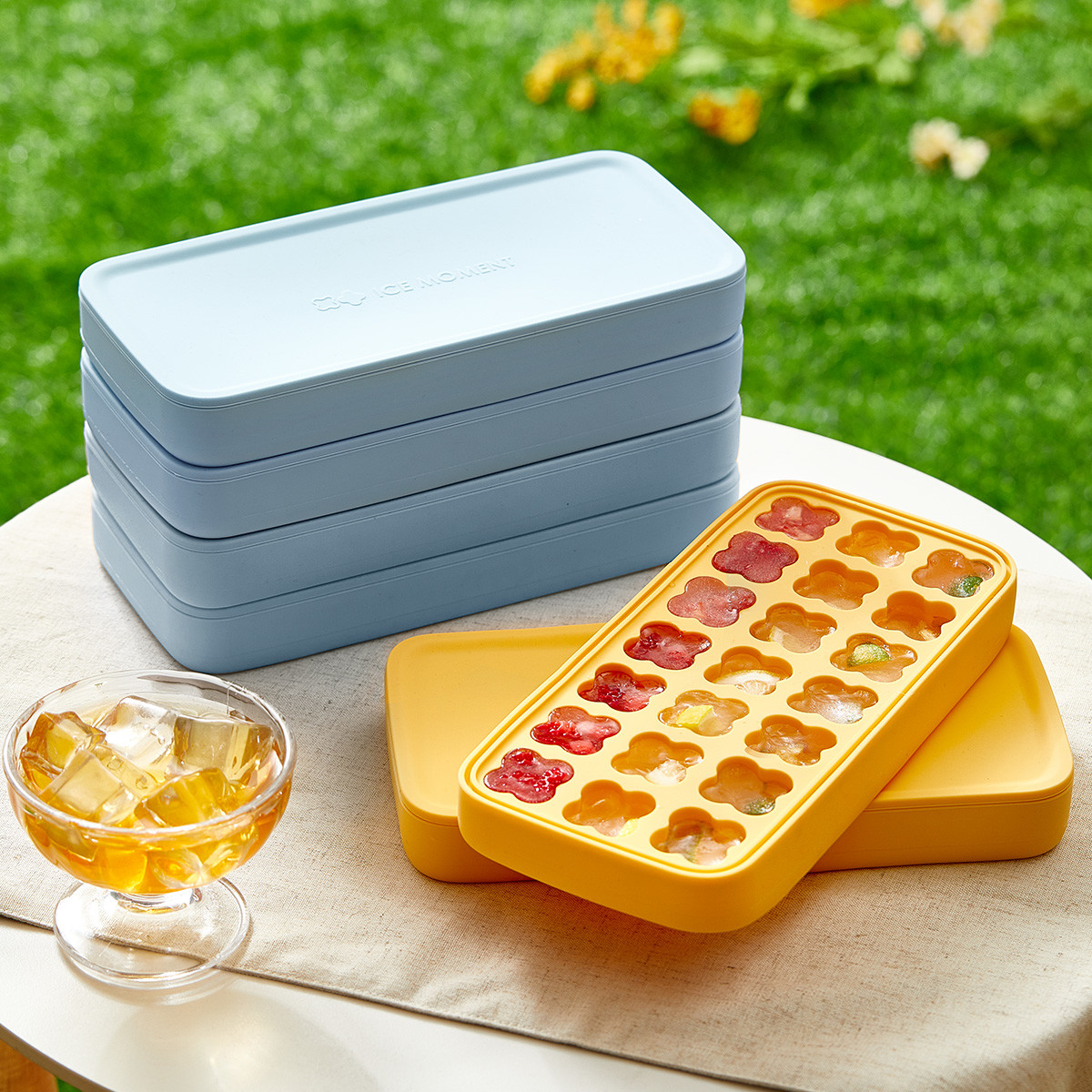 Resuable Four Leaf Clover Personalized Silicone Ice Cube Mold 4 Colors