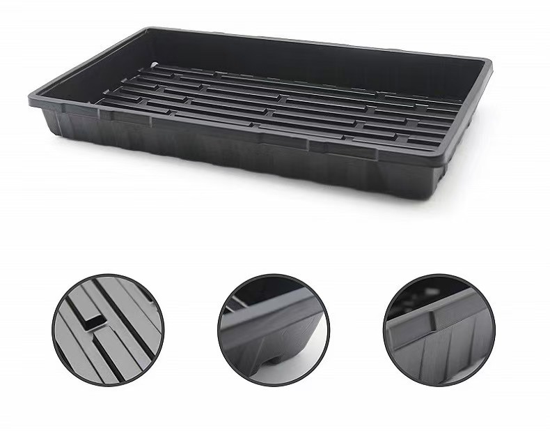 No Holes Rectangular Flat Nursery Plastic Tray PS Greenhouse Heat Resistance