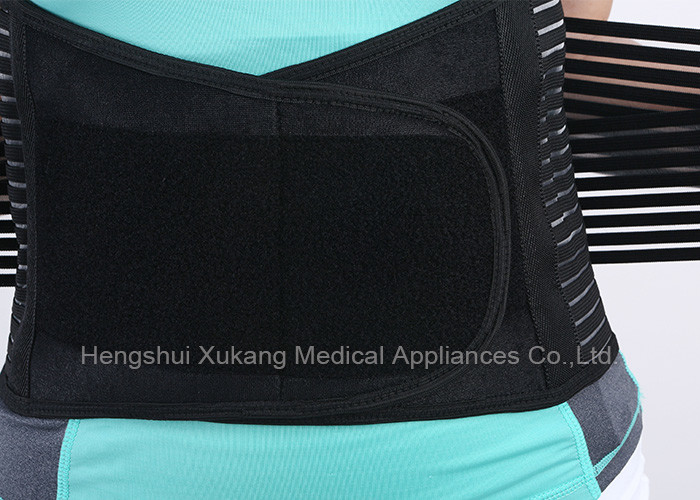 Black Working Waist Support Brace , Elastic Fabric Orthopedic Lumbar Support Back Brace