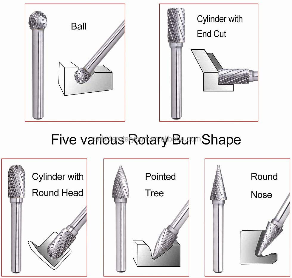 Solid Carbide Rotary Burr , Long Shank Carbide Burr Good Grinding Effect