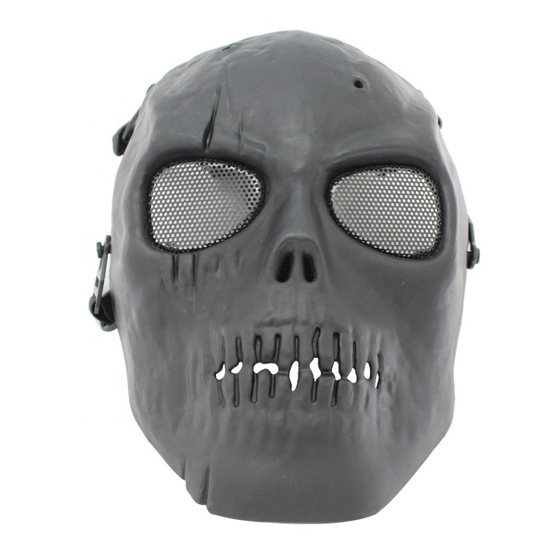 Protective Paintball Face Mask / Tactical Skull Mask With Metal Mesh Eye Shield