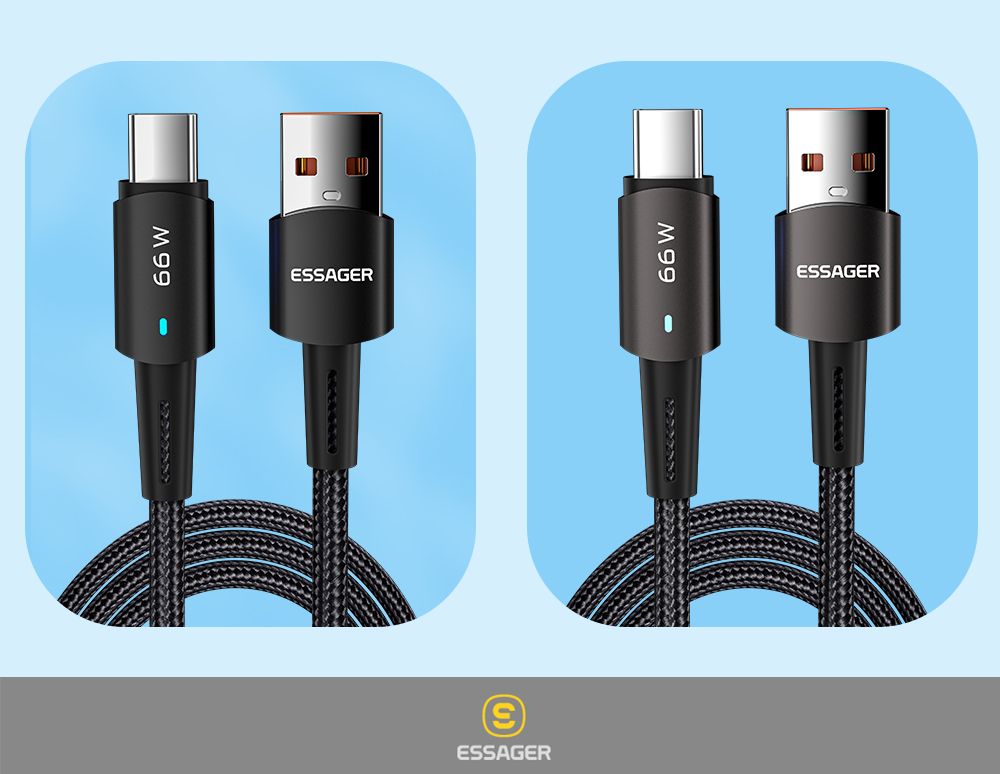 Sunset USB A To C Charging Cable 66W 6A 0.5m 1m 2m 3m USB2.0 480Mbps