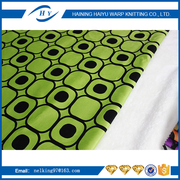New design 100% polyester knitted flocking sofa fabric for sofa for garment