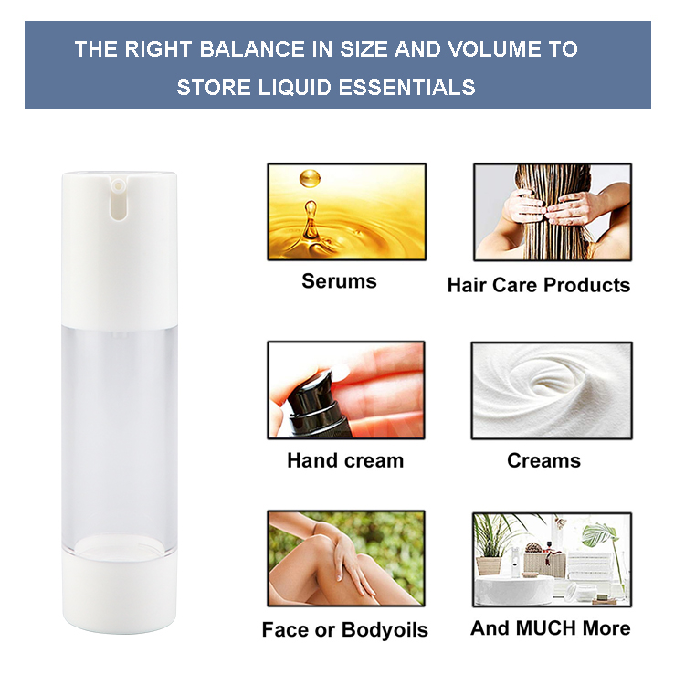 50ml 100ml Serum Airless Plastic Lotion Bottles With Pump Sprayer