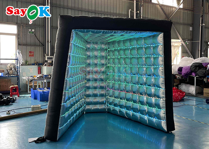 Oxford Portable Inflatable Photo Booth Studio Tent Backdrop Black LED Inflatable Cube V Shaped Enclosure