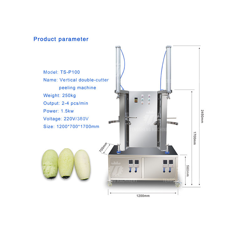 Membrane Unpicked Crackless Fruit And Vegetable Peeler Machine 2 Heads White Gourd