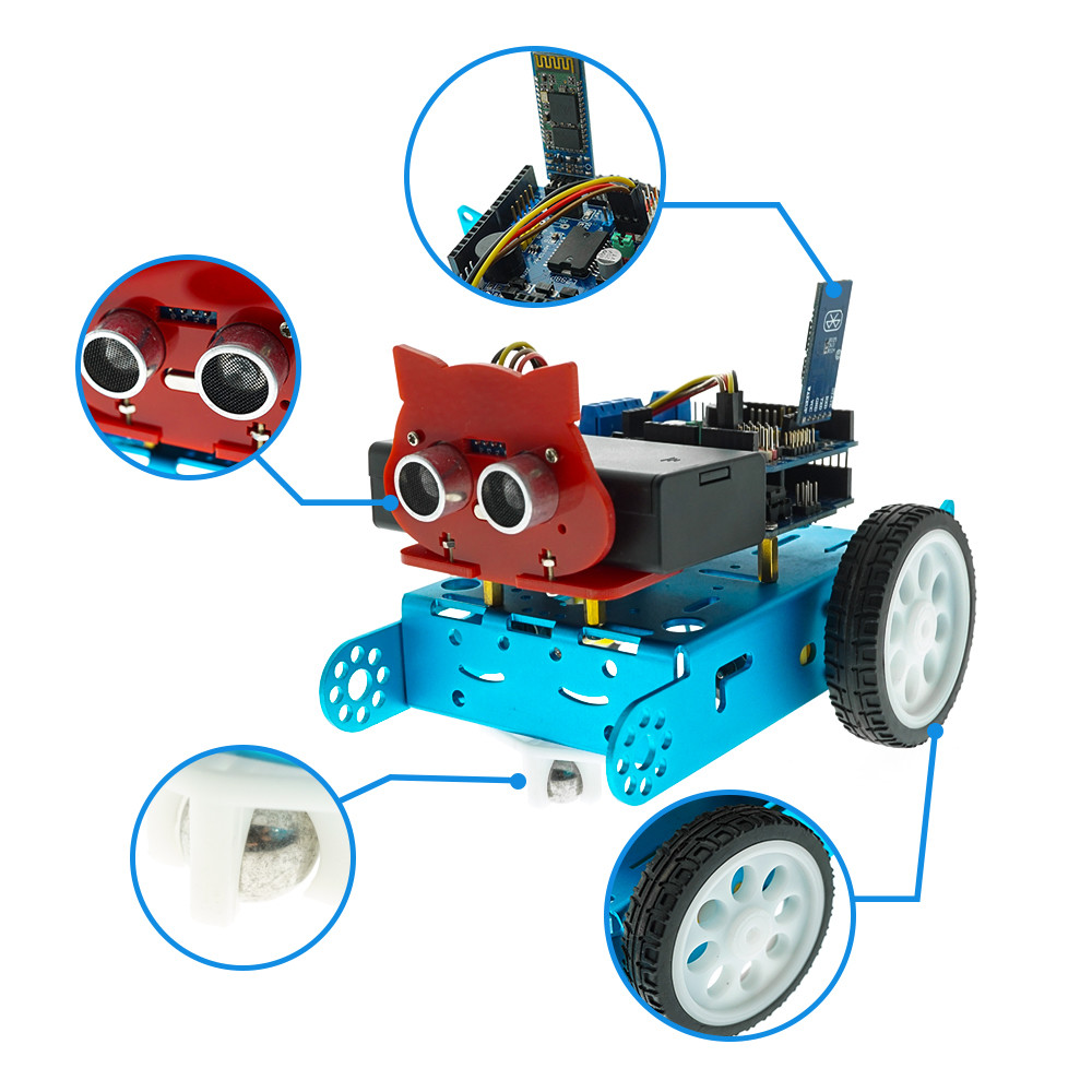  Aluminum Alloy 2WD Arduino Starter Kit Bluetooth Car STEM Robot Kit OKY5016 Manufactures