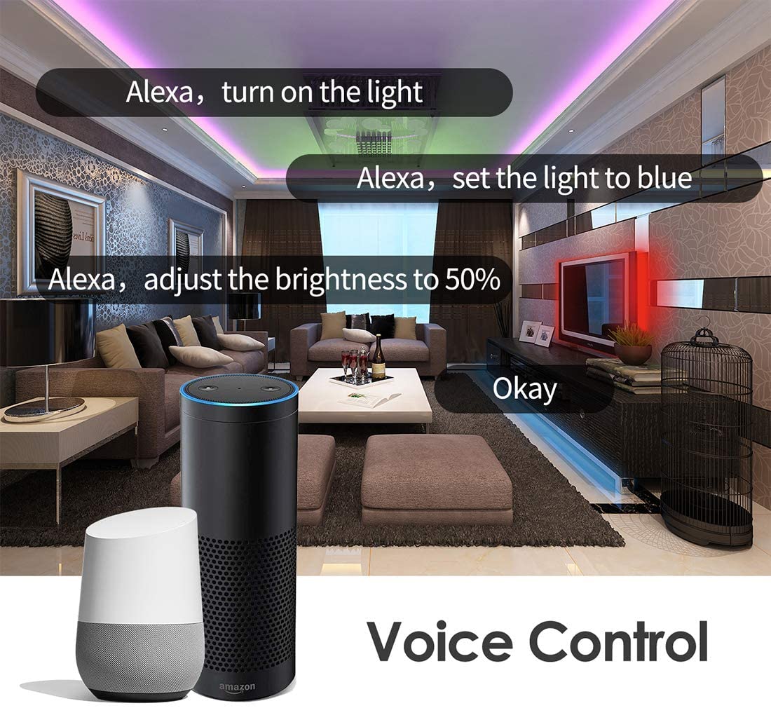 180LEDS 10M RGB 5050 Led Strip Light with TUYA WIFI Control 24Key IR Remote and Music Sync PCB Width 10mm