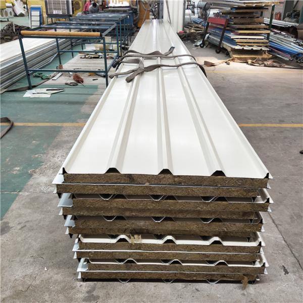 50mm ivory white 960mm fireproof rock wool sandwich insulated roof panels for