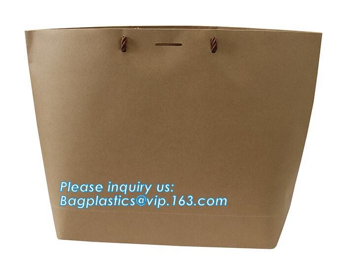 Customized Red Printed Kraft Paper Shopping Bag with Ribbon Handles and Bowknot,Kraft Paper Shopping Bag with Kinds off