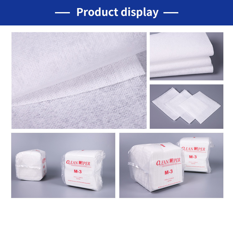 Lint Free Polyester Nonwoven Cleanroom Wipes 35gsm Polyester Wiper