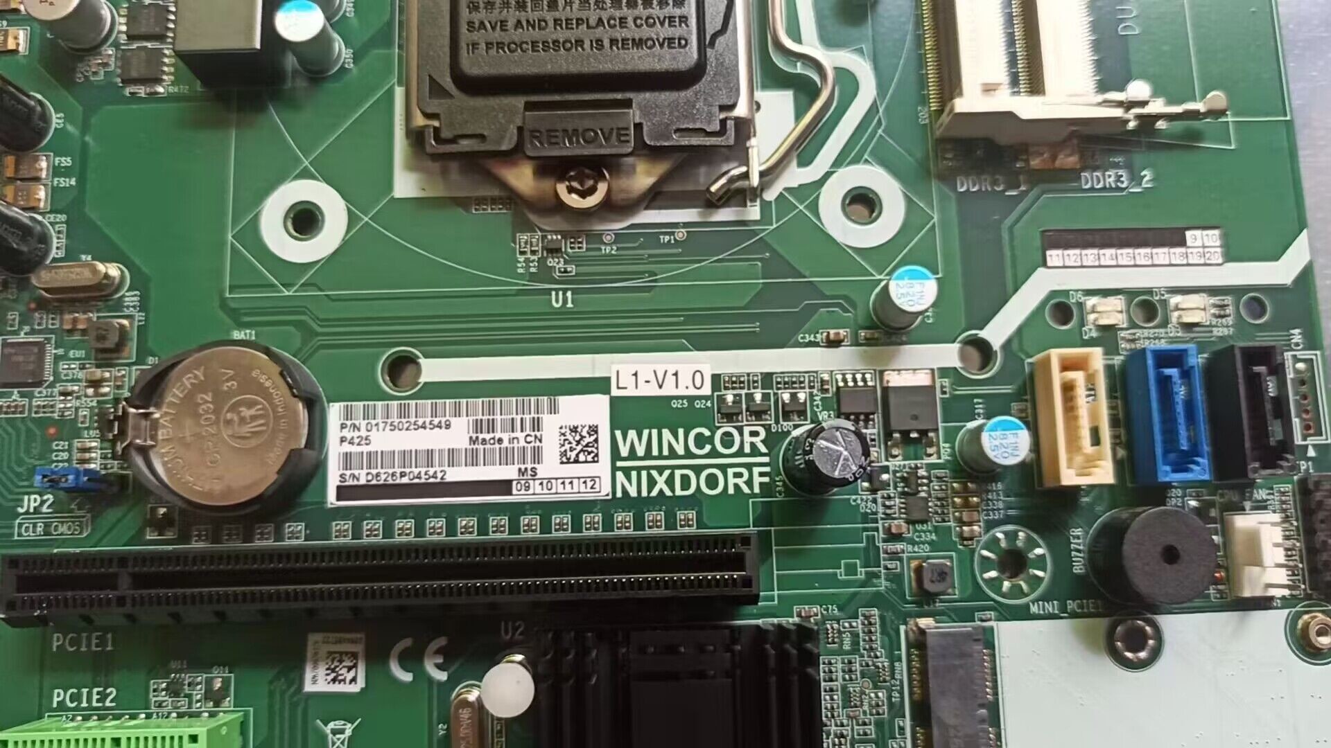 01750254549 Wincor Nixdorf PC280 SWAP 5G I5-4570 TPMen Motherboard L2.0-H81-uATX_AB AMT Upgrade PC Board 1750254549