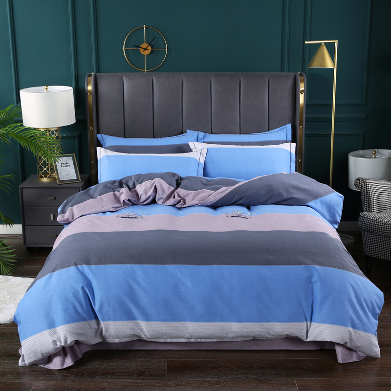 200TC Cotton Four-Piece Printed Bed Cover Pillowcase with European and American Style
