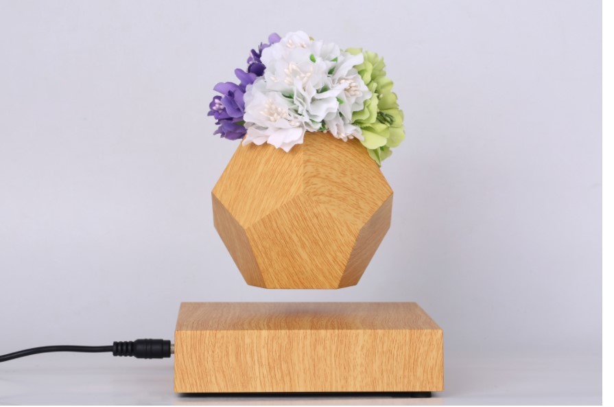 MAGNETIC levitation air bonsai plant pot black pot,floating plant pot