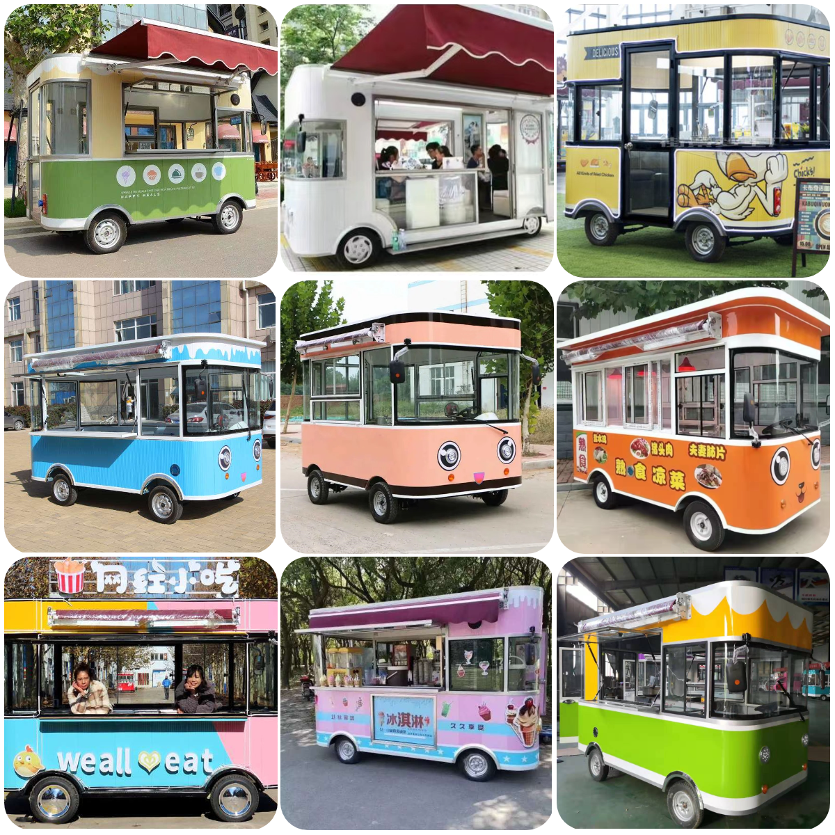 Electric Mobile Commodity Daily Necessities Retail Shop Food Snack Truck Trailer Cart