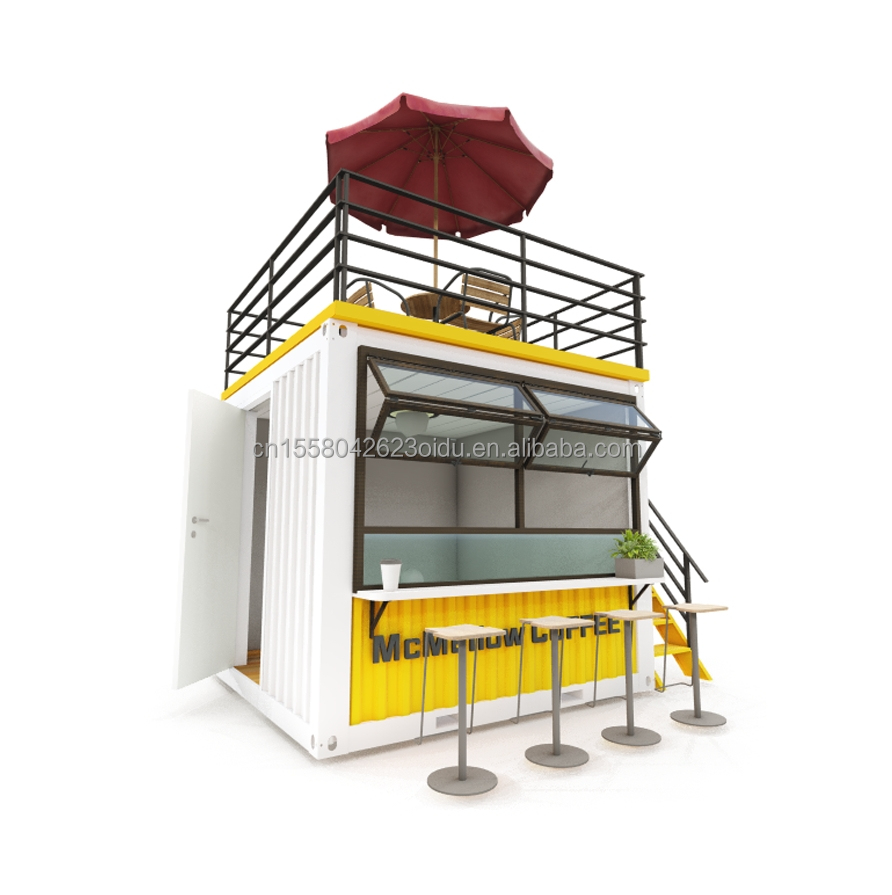 Galvanized Steel Bending 180g Frame Modern 10ft Container Bar Food Shop for Outdoor Made of Modified Shipping Container
