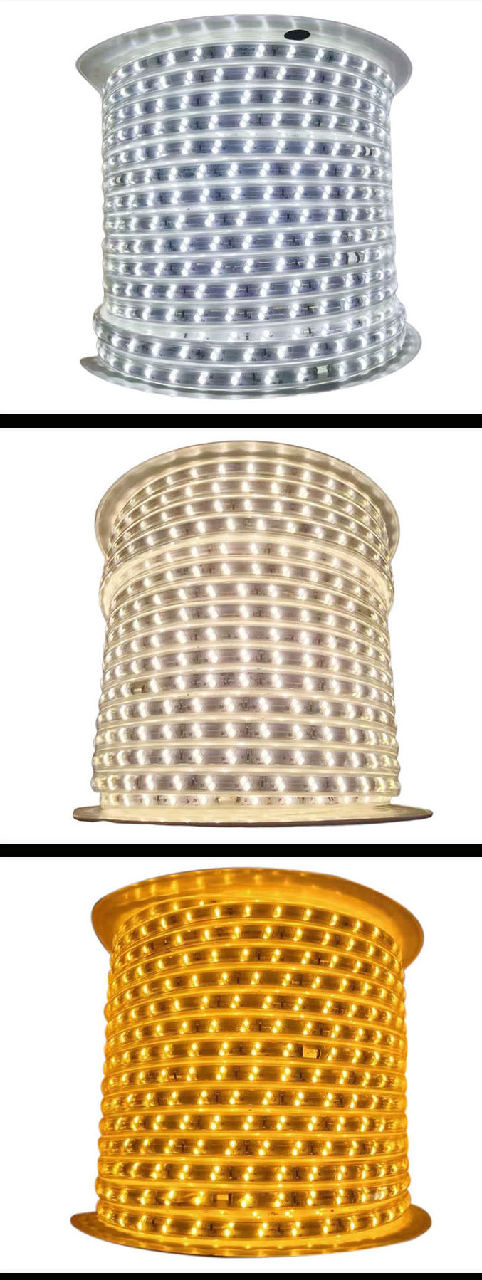 110v-220v LED Strip Light 100m/roll 50m/roll With Connector And 85 Ra Copper Material