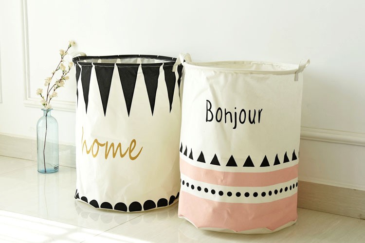 Promotional Cotton Linen Foldable Laundry Basket Dirty Laundry Organizer