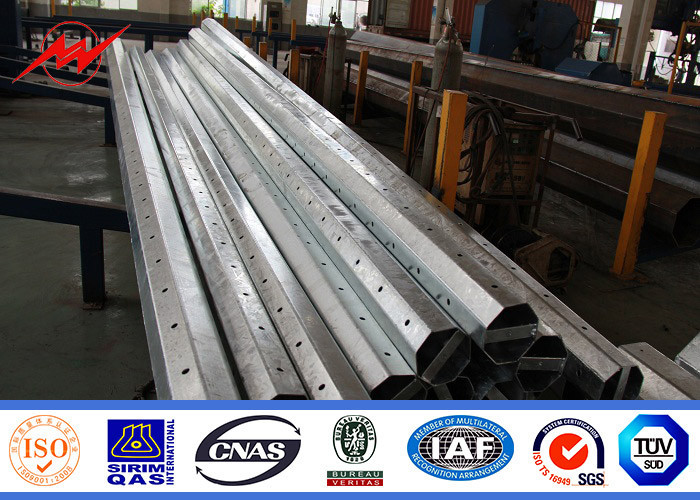 Traditional Standard Electric Steel Power Pole 69KV For Overhead Line Project