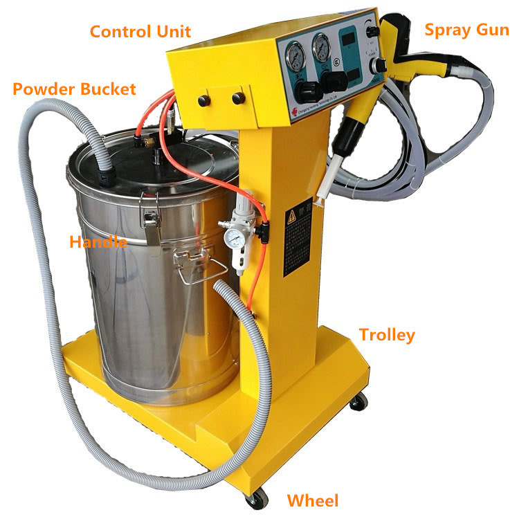 34W Electrostatic Powder Paint Machine Industrial Chrome Spray Machine