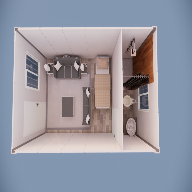 20ft 40ft Prefab Home Office Extendable Steel Modular Container Homes with Box Column